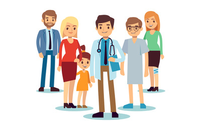 Smiling and happy patients with their doctor. Personalized medicine an
