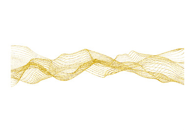 Golden glitter sand wave with sparks on white background vector illust