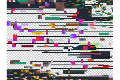 Vector glitch noise texture isolated. Glitched computer screen. Televi