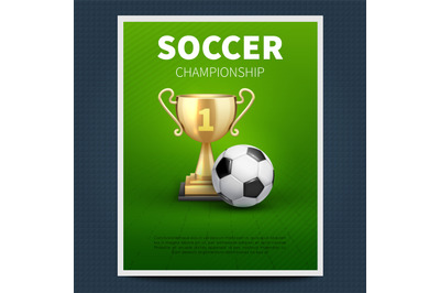 Soccer or european football vector sports poster template