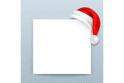 Happy Christmas greeting card vector templete with blank paper sheet a