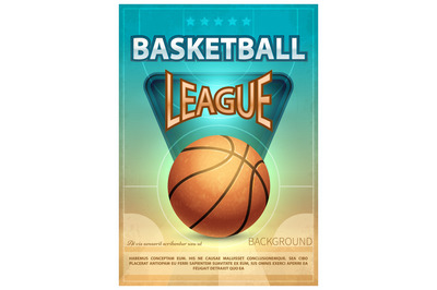 Basketball tournament sports vector poster