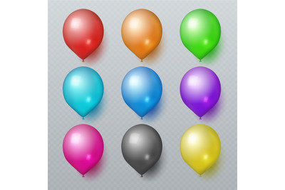 Colorful realistic rubber balloons for birthday holiday decoration vec