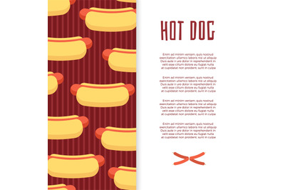 Fast food banner design with hot dogs and sausage