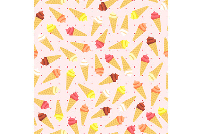 Colors flat ice cream seamless pattern