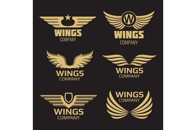 Vector golden wings logo