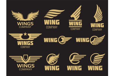 Wings logo collection - golden auto wings logo template