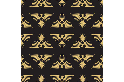 Abstract seamless pattern with heraldic eagles silhouette