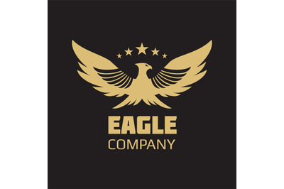 Gold heraldic eagle logo design