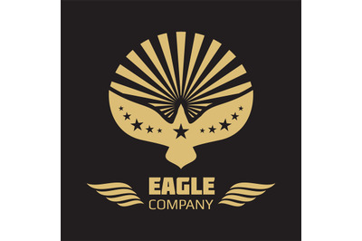 Vector heraldic eagle logo on black background