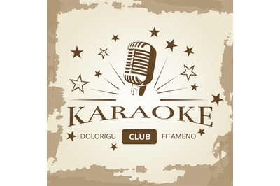 Karaoke club banner design - vintage music label