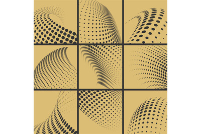 Halftone dots effect background set