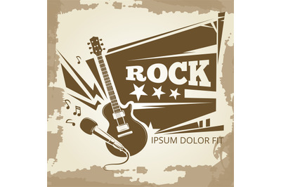 Rock music vintage emblem design