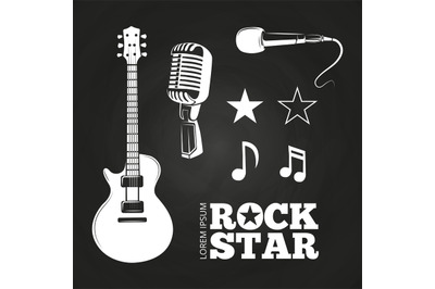 Rock star or musician elements set