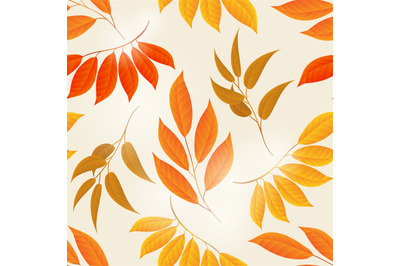 Elegant autumn leaves yellow background