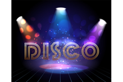 Disco background with spotlights