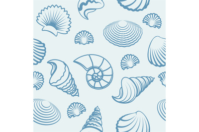 Sea shell hand drawn pattern