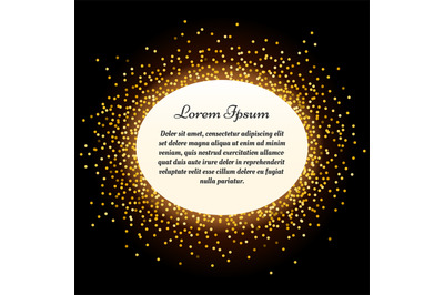 Golden glitter sparkles label