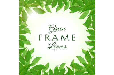 Fresh green leaves frame