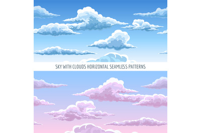 blue sky with clouds seamless pattern