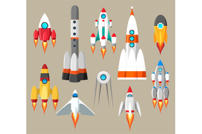 Cartoon rockets icons