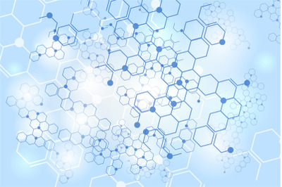 Molecular gene structure blue background