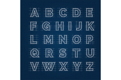 Blueprint drafting alphabet