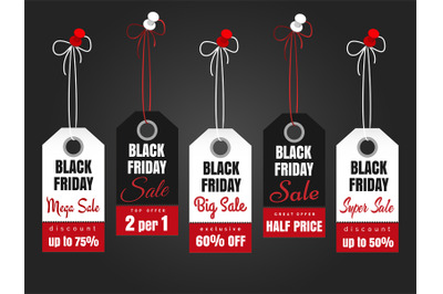 Black friday sale tags