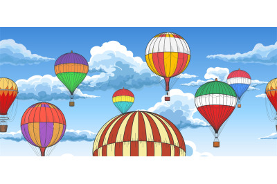 Vintage hot air balloons pattern