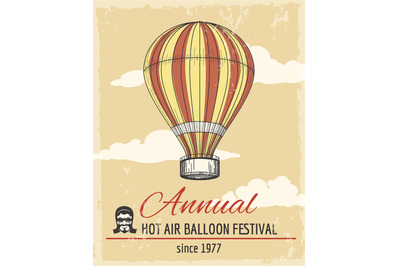 Annual festival of ballooning retro poster