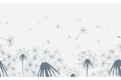 Dandelion field seamless background