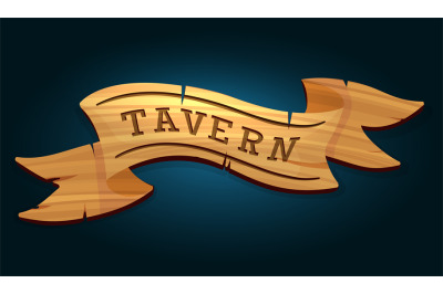 Tavern wooden signboard