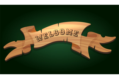 Wooden signboard Welcome