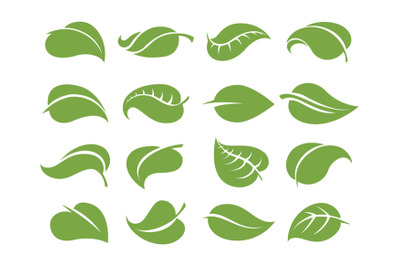 Green leaves icons