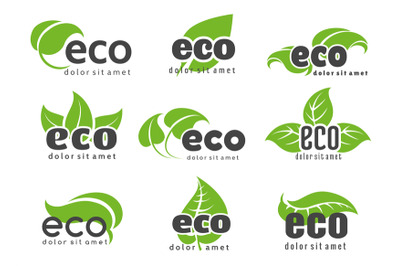 Eco and nature logo labels