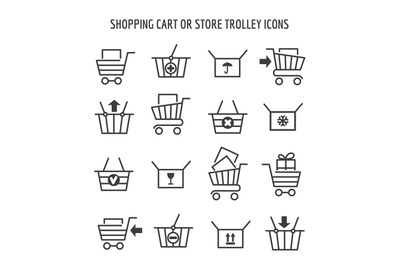 Shopping cart icons for web e-commerce