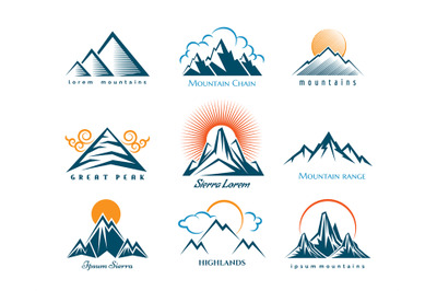 Mountain logo set