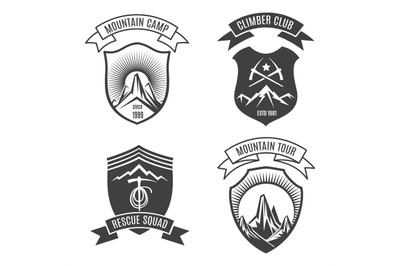 Mountains retro badges set