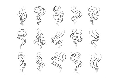 Smoke smell line icons