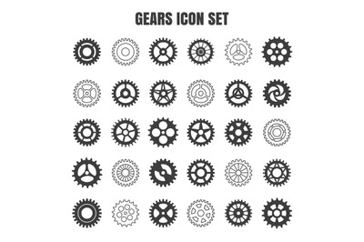 Gear cog wheel icon set