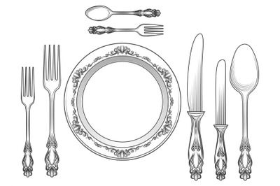 Engraving cutlery and dinner plates