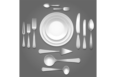 Vector dinnerware top view