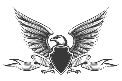 Engraving eagle emblem