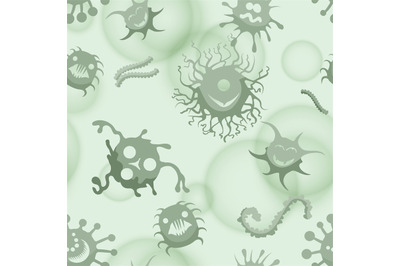 Bacteria and germs seamless pattern