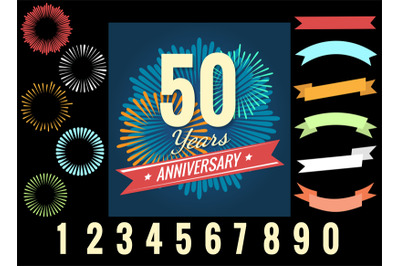 Anniversary celebration logo elements