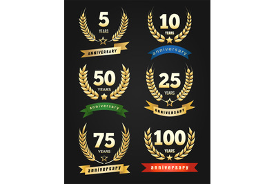 Anniversary golden banners