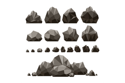 Stones and rocks 3d isometric illustration