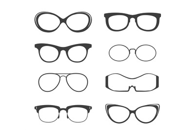 Glasses black silhouette set