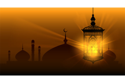 Arabian nights ramadan kareem islamic background