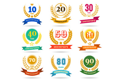 Anniversary numbers design collection